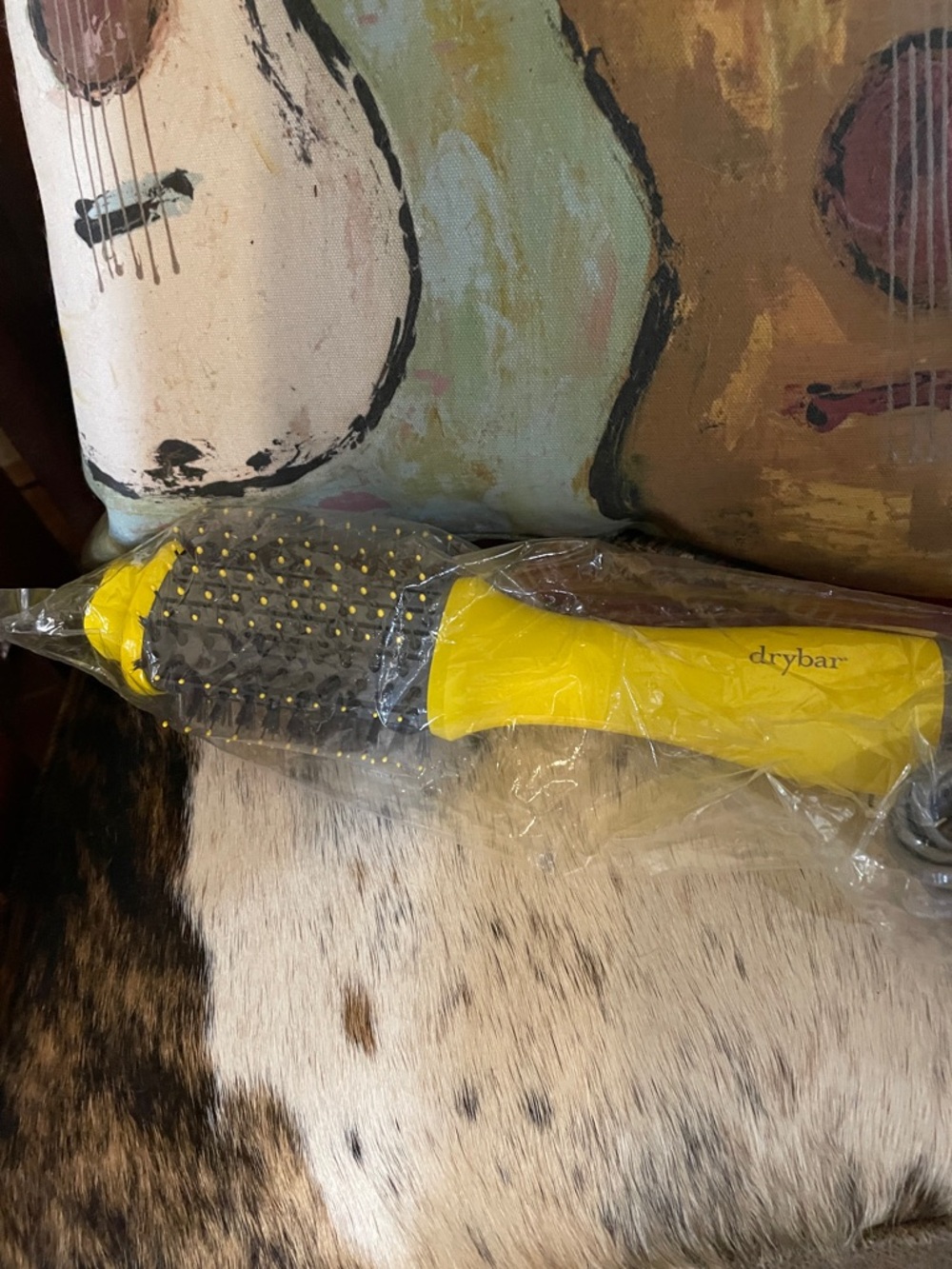Drybar Yellow Paddle Brush with Gray Cushion